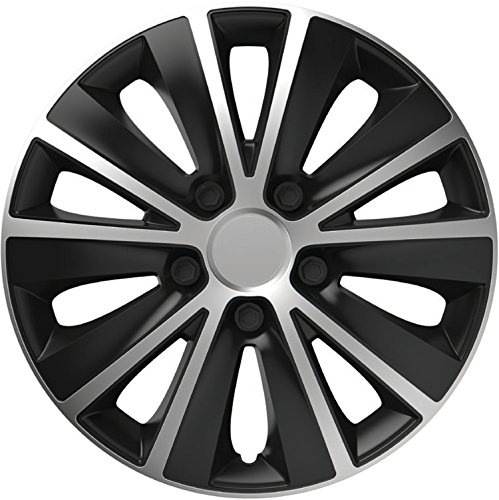 ZentimeX Z778223 Radkappen Radzierblenden universal 15 Zoll Silver&Black