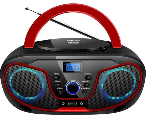 Silva Schneider MPC 19.4 USB CD-Radio UKW AUX, CD, USB Schwarz, Rot, 1901851