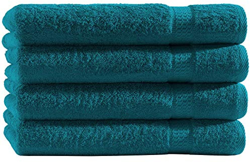 Top Fuel Fashion 4er Pack Duschtuch Elegance 38006 Handtuch 70x140 cm Frottier Baumwolle Petrol (Petrol)