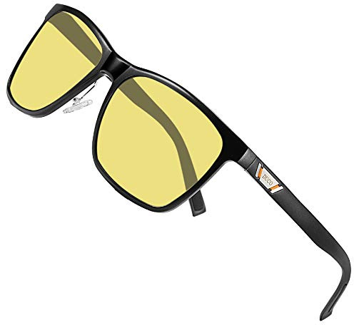 DUCO Polarisierte Nachtsichtbrille für Autofahrer Anti-Blendung 3029HY | Nachtbrille zum Autofahren, HD Gelb Nachtfahrbrille Gläser Fahren Für Scheinwerfer Blendfreie Brillen, Federscharnier
