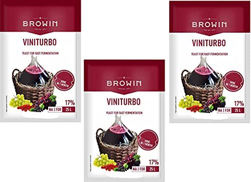 3x Turbo Weinhefe für schnelle Gärung Hefe + Hefenährsalz Wein machen Obstwein