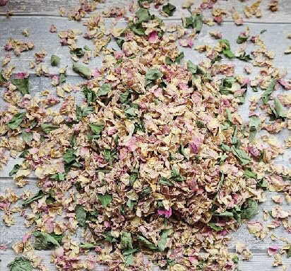 Green & Blush Mini pétalos de rosa confeti de boda pétalos de flores secas naturales reales pétalos de flores secas para celebraciones, confeti biodegradable