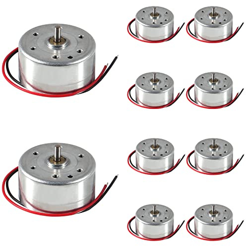 Alinan 10pcs Mini Generator Motors 3V-12V DC Motor Electric Motor for DIY Electronic Wind Turbine Generator Hand Cranked Power Model School Project Educational Physics Experiment