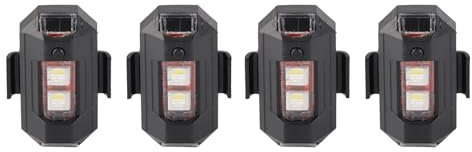 Akozon - Luces Anticolisión para Motocicleta, 4 Unidades, Luces Estroboscópicas LED para Aviones, 3 Modos de Color, Luz Estroboscópica de Emergencia para Drones, Luz de Advertencia Intermitente para D