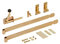 Connex Torbeschlag-Set 6-teilig - Ladenband 500 mm Länge - Kloben & Gartentorfalle - gelb verzinkt / Beschlag-Sortiment / Gartentor-Set / Doppeltor-Beschlag / Pforten-Montage / DY2900500