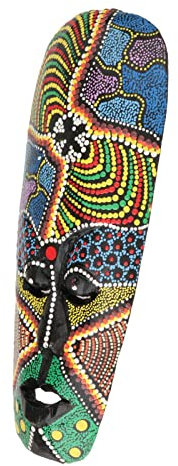 Baoblaze Afrikanische Wandmasken Afrikanische Spezialmaskendekorationen Bardekorationen Malerei Afrikanische Maske Afrikanische Totemmaske Handwerk für, 11 x 30 cm