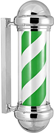Poste de barbero de peluquería de 29'', Lámpara de pared impermeable Señal de barbería, Tiras de LED giratorias rojas, blancas, azules, negras, naranjas y verdes, IP54 A prueba de agua Ahorro de ene