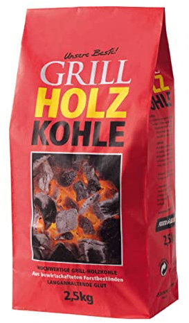 22,5kg Holzkohle Premium Holzkohle „100% Made IN Germany“ Grillkohle Grillbriketts für Kugelgrill Holzkohlegrill Smoker Briketts Grill Kohle