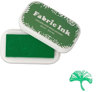 Sicheii Stempelkissen für Gummistempel, Stempelkissen für Stoff, Holz, Papier, waschbar, Fingerabdruck-Stempelkissen, Bastel-Stempelkissen, Partner, DIY, Farbe (grün)