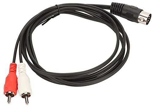 Ejoyous 5-poliger DIN auf Cinch Kabel, 1,5 m, Schwarz, PVC, für CD Player VCR DVD Phono LD auf Quad Stereo Systeme