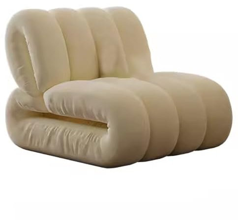 LYXXJRYBHD Bodensofa, Bodenstuhl Mit Rückenlehne, Küchensofa, Boden-Gaming-Stuhl, Schmink Stuhl, für Schlafzimmer, Café, Salon(Beige)