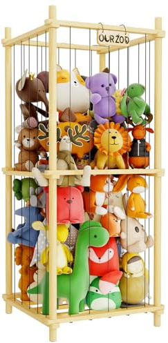 DUHARS Kuscheltier Aufbewahrung Kinderzimmer, 122*53CM Holz Kinder Spielzeug Regal für Kuscheltiere, Stofftiere, Plüschtier, Kinderregal Stofftier Aufbewahrung, Groß Plüschtiere Organizer Kinderzimmer