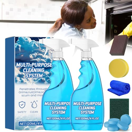 Splash Spray Tablets & Spray Bottle Oven Cleaner - Splash Foam Spray, Splash Spray All Purpose Cleaner, Bottle and 10x Cleaning Tablets for Kitchens, Countertops, Ovens (2 Set)