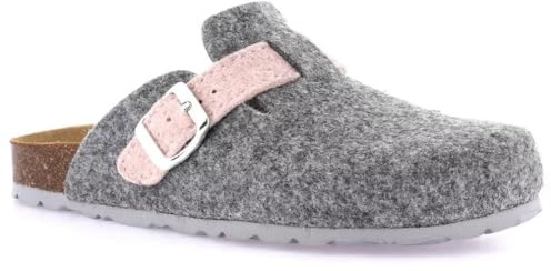 GRUNLAND ciabatte invernali pantofole sabot DONNA in feltro regolabile con fibbia prodotte in italia (grigio cipria, Sistema Taglie Calzature EU, Adulto, Donna, Numero, Media, 36)