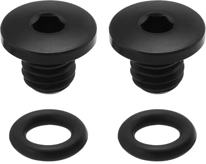 YINETTECH 2 Sets TC4 Titanium Disc Brake Bleed Screws with O-Rings M5x8.5mm Compatible with Shimano M985/M988/M9020 Hydraulic Caliper Y8RM98010 Black