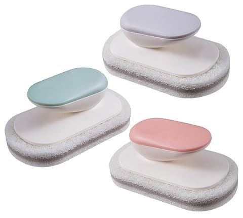 MOBUTOFU 3pcs Kitchen Cleaning Brush Non-scratching Dish Scrubber for Pots Pans and Sinks Ergonomic Handle Design for Comfortable Use Soft and Cloth Materials for Safe Cleaning