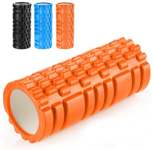 Foam Roller for Gym Equipment - Lightweight Orange Foam Rollers for Muscles and Back Massagers for Pain Relief - Premium Quality Massage Tool by Zuvo