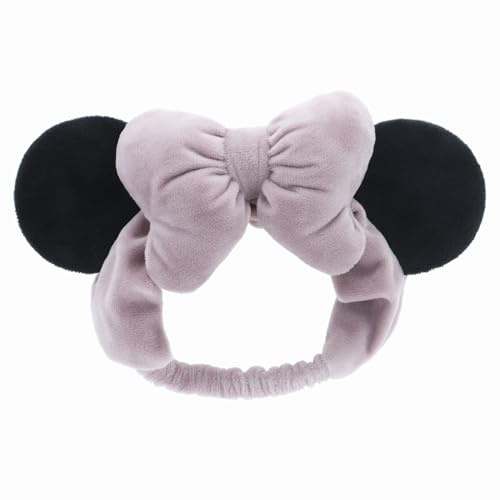 PARSA Beauty Disney Minnie Mouse inspiriertes Kosmetik-Haarband | elastisches Haarband mit Schleife und Ohren, weiches Stirnband für Gesichtsreinigung, Beauty-Routine und Make-up, bequem