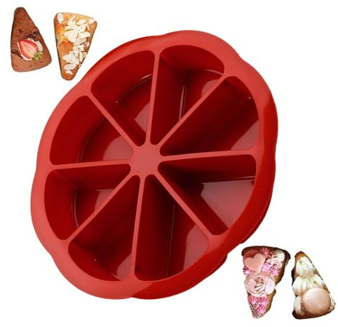 Luckxing Moules de gâteau pour cuisiner du silicone, des moules à gâteau en silicone pour la cuisson,Moules de gâteau au fromage antiadhésifs | 8 cavity triangle-scone pote pour de maïs Brownies