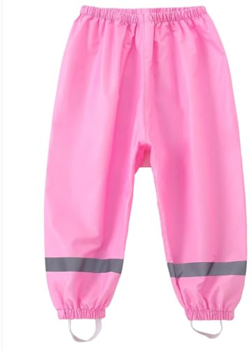 YIQAUMA Boys Girls Toddlers Waterproof Rain Pants Mud Proof Lightweight Splash Pants (US, Age, 3 Years, 4 Years, Pink)