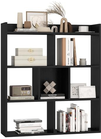 COSTWAY Bücherregal mit 7 Fächern, Standregal, Würfelregal, Aufbewahrungsregal für Wohnzimmer, Schlafzimmer, Büro, 80 x 20 x 90 cm (schwarz)