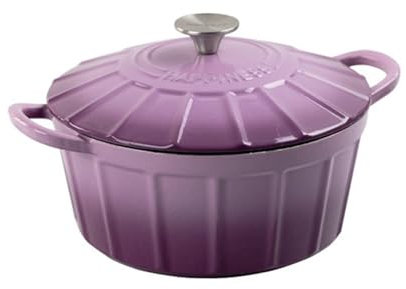 SXTYYH Multifunzionale Pentola Ghisa Forno Olandese Con Coperchio Casseruola for Induzione Interno Antiaderente Cocotte for Pane, Zuppe, Stufati E Pasti Abbondanti In Famiglia(Purple)