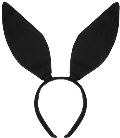 Diadema de Orejas de Conejo 1 Piece Negra Diadema Sexy con Orejas de Conejos para Adultos Niños Halloween Tocado de Rabbit Headbands para Pascua Halloween Fiestas Cosplay Disfraces