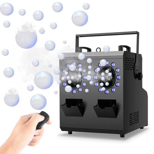 Telbum Nebelmaschine mit Fernbedienung,1500W 24LED RGBW 3IN1 Nebelblasenmaschine DMX,Rauchmaschine mit Blasen,Fog Bubble Machine,Seifenblasenmaschine,Rauchblasenmaschine für Party DJ Bühne Hochzeit
