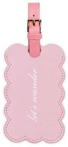 Kate Spade New York Cute Luggage Tag for Women, Durable Vegan Leather Suitcase Tag, Unique Luggage Identifier, Let's Wander