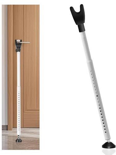 Heavy Duty Door Security Bar, Adjustable Door Jammer Security Bar 19-52 inch Door Security Pole with Anti-Slip 360° Base Doors Brace Bar for All Floor