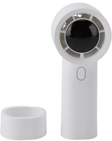 Fdit Potente Ventilador de Mano con Carga USB Ajustable y Continua, Mini Ventilador Portátil con Pantalla Digital para Maquillaje de Oficina, Compacto y Liviano para Pilates (WHITE)