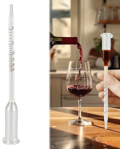 Vinómetro para vino, vinómetro de vidrio de 0 a 25% vol, medidor de alcohol para vinos, para medir el contenido de alcohol en el vino