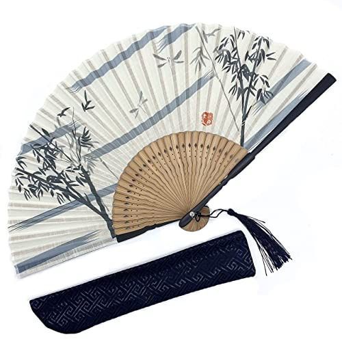 Eastern Wind Chinese Japanese hand folding fan, foldable paper rave fan bamboo paint