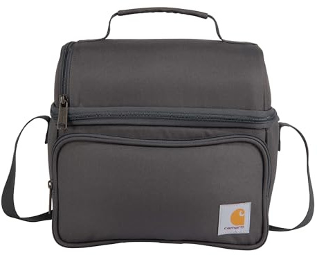Carhartt Deluxe Dual Compartment Insulated Lunch Cooler Bag, Grey