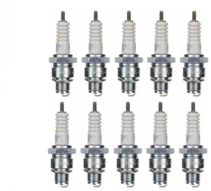 10x Zündkerze BR5HS – Zündkerzen Set 10 Stück passend für Mofa, Moped, Roller, u. a. für Hercules, Puch Maxi, Vespa, Kreidler, Zündapp, Honda PX 50