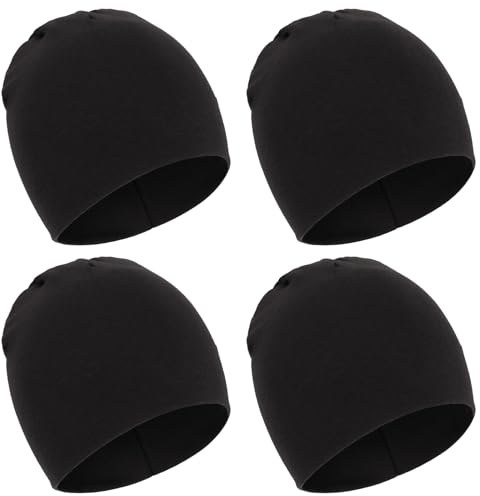 DRESHOW 4 Stücke Unisex Mütze Hut Junge Mütze Frühling Mützchen Kleinkind Wendemütze Jersey Slouch Beanie Bekleidung Unisex Infant Hut Kindergarten Mütze