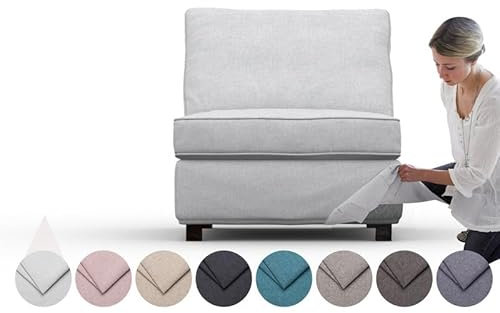 comfortly Ersatzbezug für Kivik 1er Sofa-Bett-Abschnitt, robuster Bezug, Haustier- und schmutzabweisend, strapazierfähiges Nano-Tech-Gewebe, leicht zu reinigen und auszutauschen (Silber Farbe)