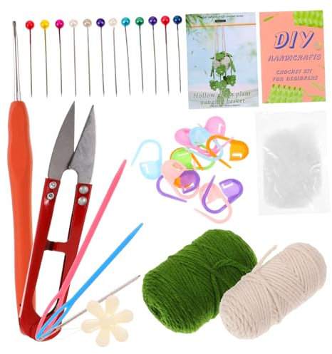 SHINEOFI DIY Crochet Craft Decor Kit for Beginners Adults Yarn Material Bag Knitting