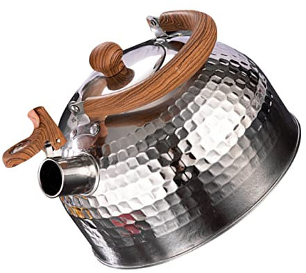 VILLFUL Bollitore Tè Fischiante Acciaio Inossidabile Manico Design Fondo Piatto Utilizzato Fornelli Induzione Gas