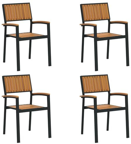 vidaXL Chaise de Jardin 4 pcs Marron 56 x 57 x 87 cm, Chaise extérieure Moderne et Robuste, Assise rectangulaire pour se détendre, mobilier stylé pour événements