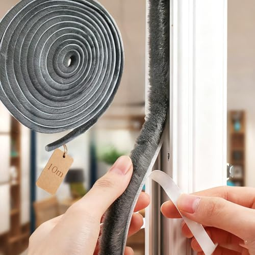 PFSLiang Bande D'étanchéité à Haute Viscosité pour Fenêtre Coulissante (9 x 9 x 10 m)- Joint de sol de Porte - Bande D'étanchéité Autocollante pour Portes Coulissantes(9 * 9-10m)