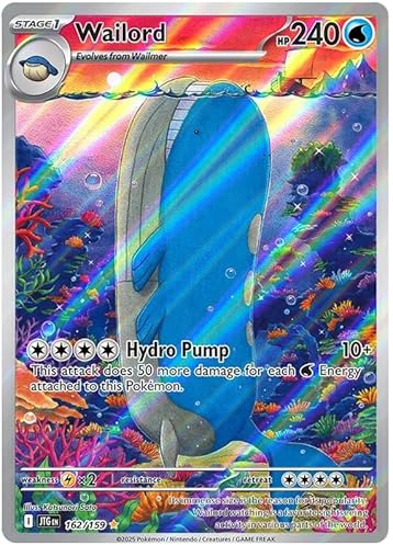 Wailord 162/159 Illustration Rare Pokemon Card | Journey Together Set | Scarlet & Violet Series | Titan Authenticated