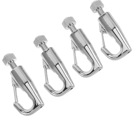 Operitacx 4pcs Stainless Steel Picture Rail Hooks with Cable Clips, Wire Rope Hanging Hardware for Photo Frame and Poster Display, Secure Art Gallery Supplies for Wall Hanging