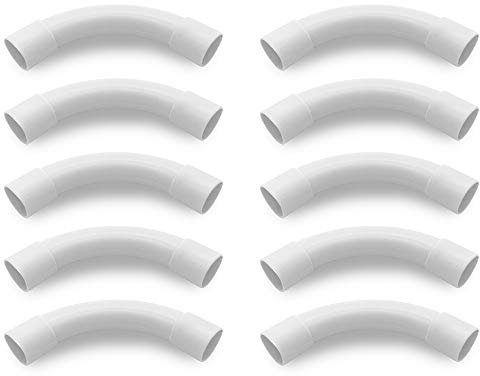 ARLI 10x Rohrbogen M25 90° für Elektrorohr Stangenrohr Leerrohr PVC Installation Rohr gemufft Kabelkanal Installations Haus Keller Wand Decken Montage Kabelrohr allzweck aller Art von Kabel 25 mm