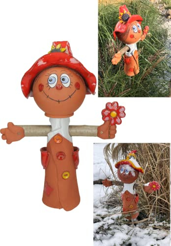 Midene Gartenstecker Keramik Handgefertigt - Gartendeko für Draußen Wetterfest - Garten Deko Keramik - Gartenfiguren & Gartenstatuen - Vogelscheuche