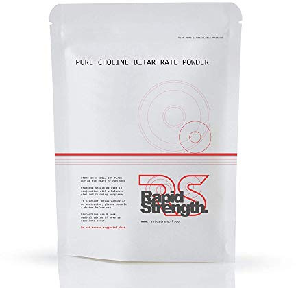 Poudre végétarienne de bitartrate de choline 100 g Fabriqué au Royaume-Uni
