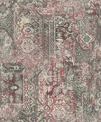 Rasch Tapeten Vliestapete (Vintage) Grün rosa 10,05 m x 0,53 m BARBARA Home Collection II 536522