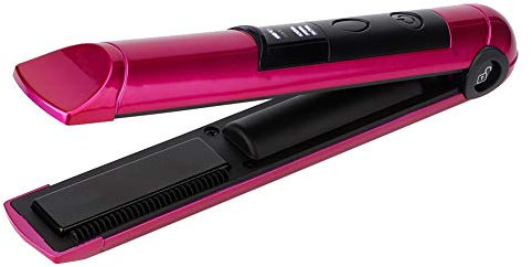 Piastra per capelli in ceramica ionica con display a LED, mini piastra per capelli senza fili, riscaldamento rapido