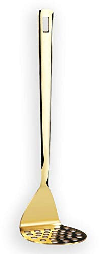 Berglander Gold Potato Masher, Stainless Steel with Titanium Gold Plating, Food Masher Utensil, Dishwasher Safe