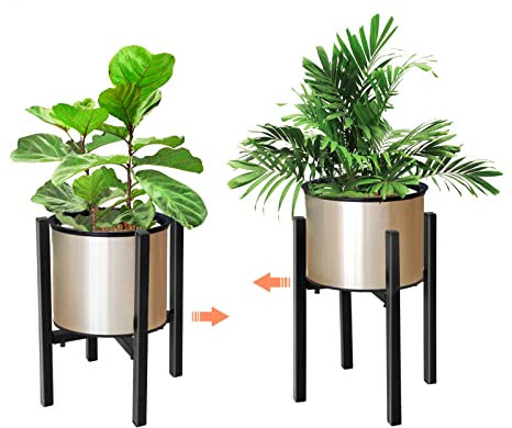 Dhouse Adjustable Plant Stand Adjustable Width and Height for 28-34cm Plant Pots Metal Plant Holder Stand Display Flower Stand Holder for Indoor Outdoor Living Room and Bedroom
